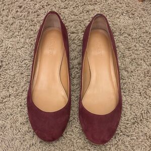 J. Crew Burgundy Suede Flats